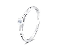 Chic Style with CZ Stone Silver Ring NSR-4037